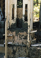 woodchip/clay slip form