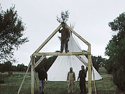 Raising 1st bent, Pine Ridge, Fall 2000